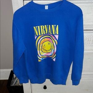 NIRVANA Vibrant Blue Crewneck Sweat shirt